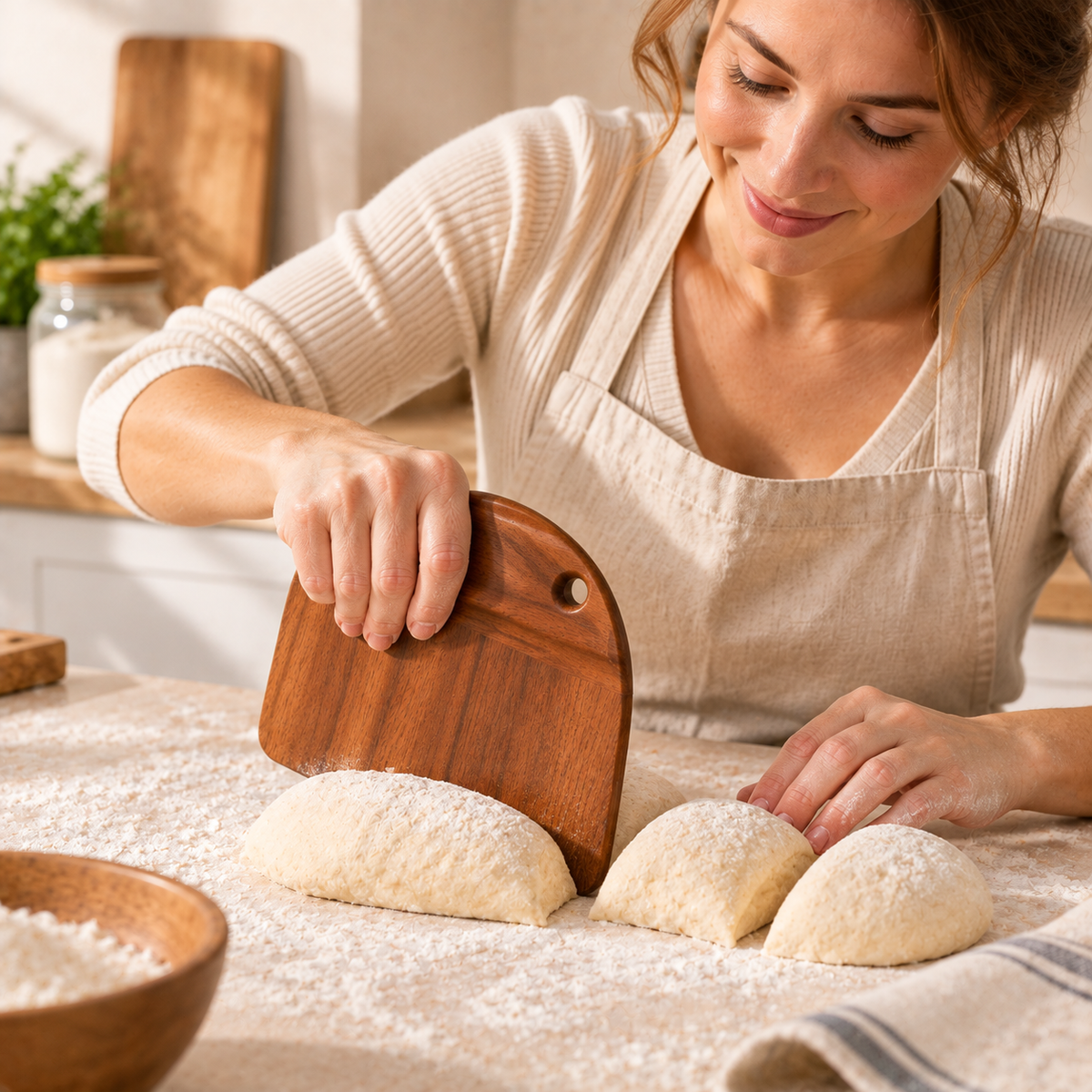 tablecraftia® Natural Wood Scraper Spatula