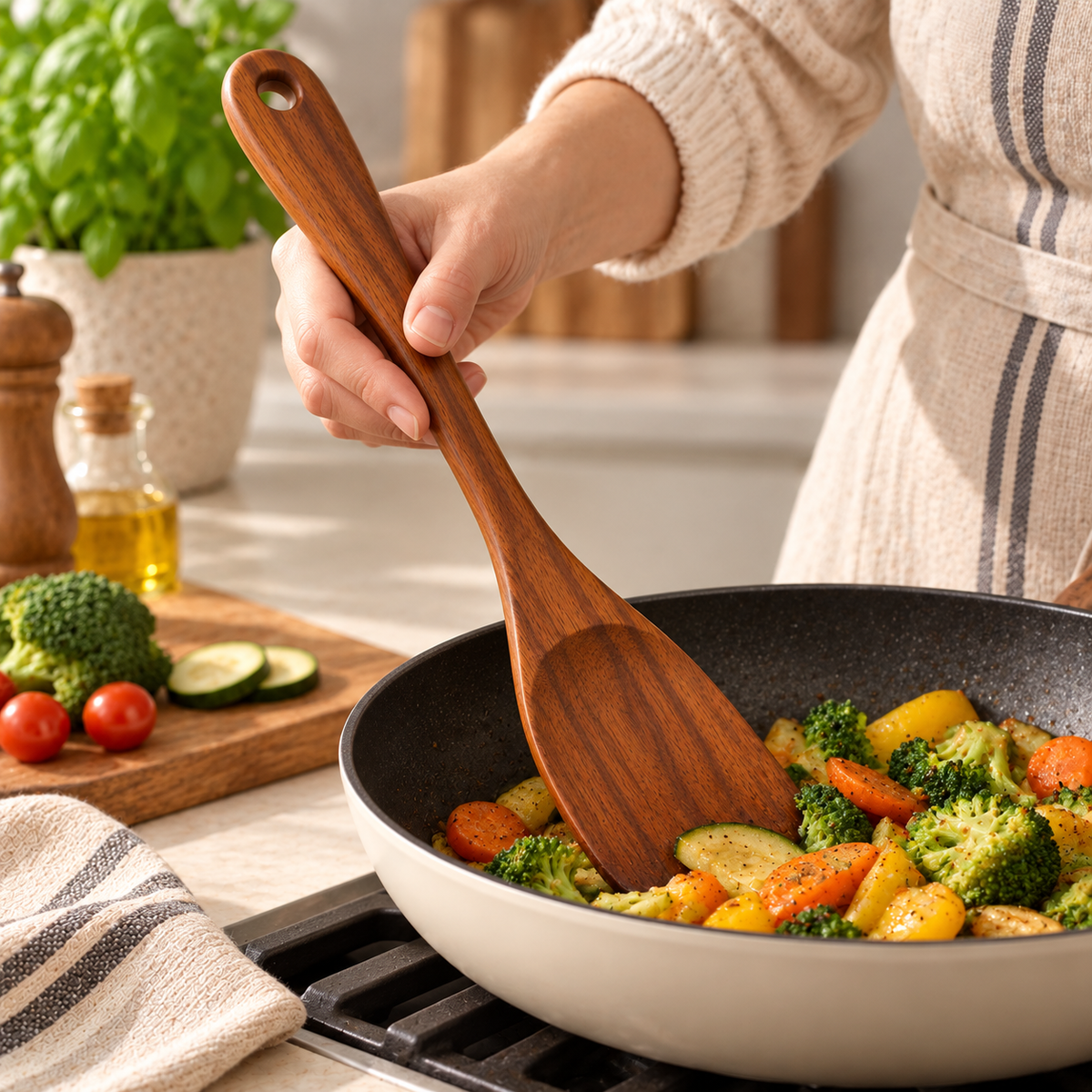 tablecraftia® Natural Wood Stirring Spatula