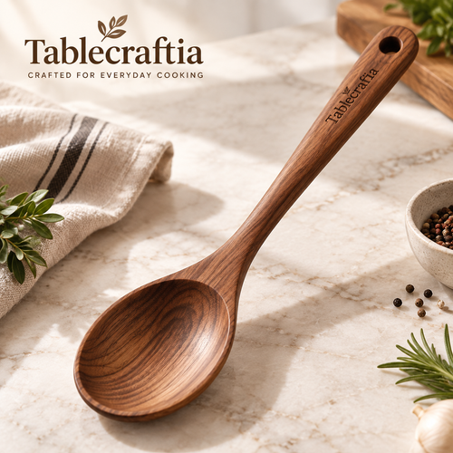 tablecraftia® Natural Wood Cooking Spoon
