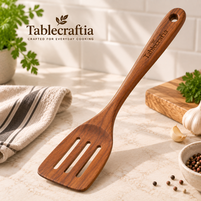 tablecraftia® Natural Wood Slotted Spatula