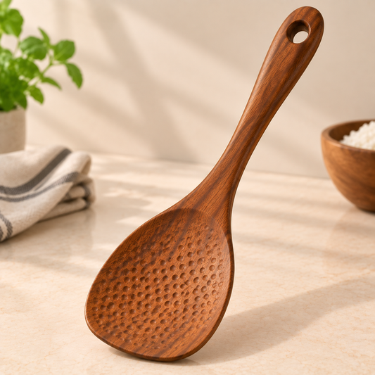 tablecraftia® Natural Wood Rice Paddle