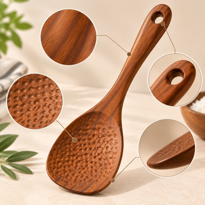 tablecraftia® Natural Wood Rice Paddle
