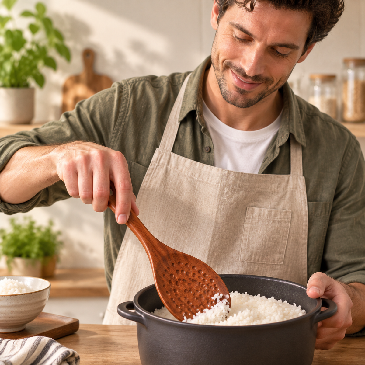 tablecraftia® Natural Wood Rice Paddle