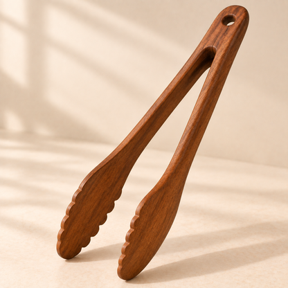 tablecraftia® Natural Wood Serving Tongs