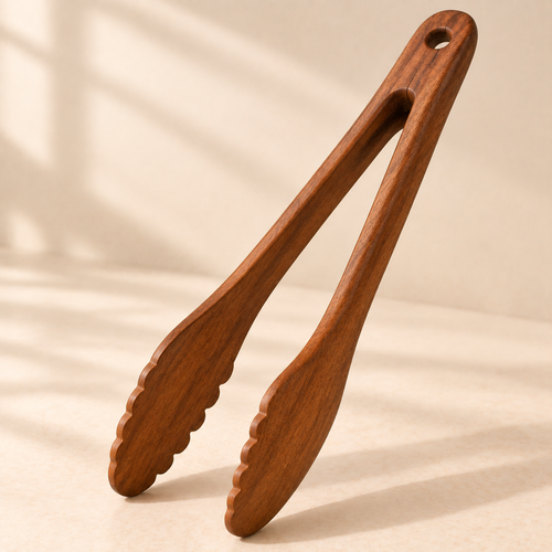 tablecraftia® Natural Wood Serving Tongs