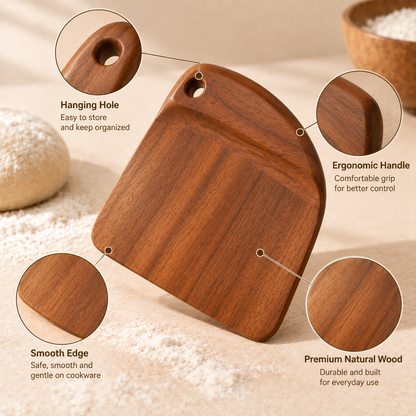 tablecraftia® Natural Wood Scraper Spatula