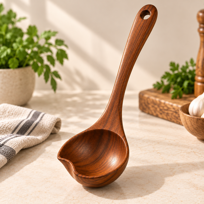 tablecraftia® Natural Wood Pouring Ladle